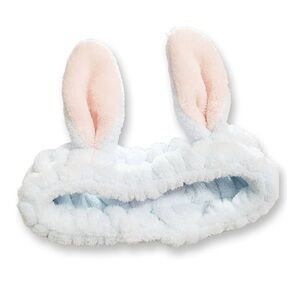 White Fluffy Bunny Ears Hair Bang